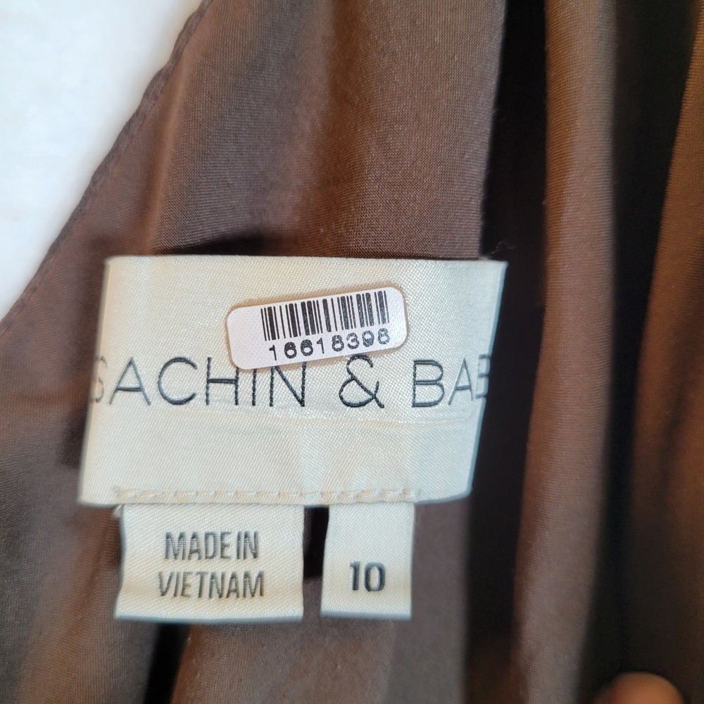 Sachin & Babi Womens Keely One Shoulder Maxi Dress Gown Size 10 Brown Evening - Picture 7 of 14